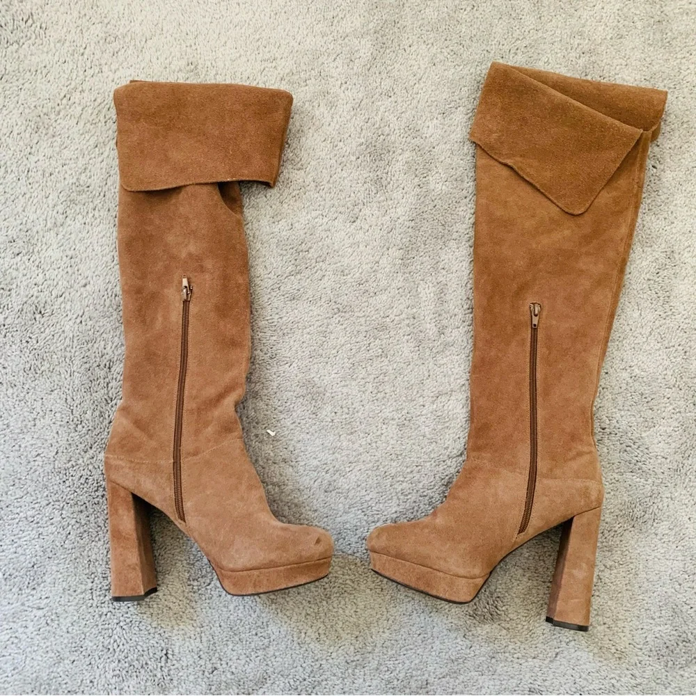 EUC JEFFREY CAMPBELL DESTINO THIGH HIGH FOLD OVER BOOT PLATFORM